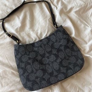 Coach Penelope grey and black wool shoulder bag